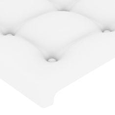 Petromila Čelo postele s LED bílé 147 x 16 x 78/88 cm umělá kůže
