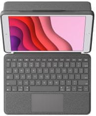 Logitech ochranný kryt s klávesnicí Combo Touch pro Apple iPad Air 10.9" (4. generace), US, šedá (920-010272)