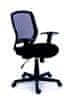 Manažerská židle, textilní, síťovinoný opěrák, černá základna, MaYAH "Fun", černá, 11426 BLACK