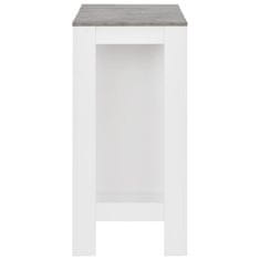 Greatstore Barový stůl s regálem bílý 110 x 50 x 103 cm