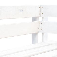 Greatstore Rohová zahradní lavice z palet dřevo bílá