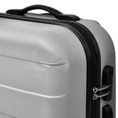 Vidaxl Sada tří skořepinových kufrů na kolečkách, stříbrná