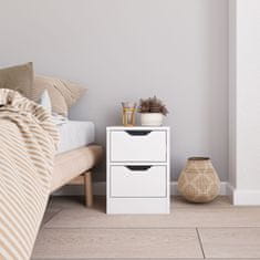 Target Home Noční stolek ve skandinávském stylu 31x43 cm bílý se 2 zásuvkami