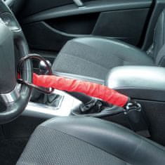 CarPoint Zámek volantu do držáku bezpečnostních pásů vozidla - ocelové vysokopevnostní lanko / 2 klíče