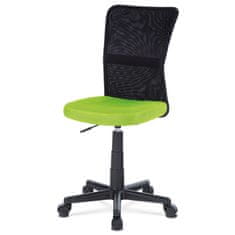 Autronic Kancelářská židle, zelená mesh, plastový kříž, síťovina černá KA-2325 GRN