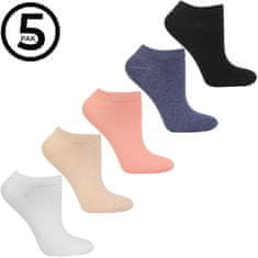  Dámské jednobarevné bavlněné ponožky po 5 kusech 35 - 38
