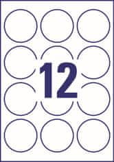 Avery Zweckform Kulaté etikety L3416-10 | Ø 60 mm, 10xA4, 120 ks, bílá
