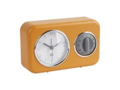 Present Time Kuchyňské hodiny s minutkou Nostalgia 17 cm žlutá Present Time