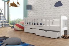 Veneti Dětská postel se zábranou GERTA - 80x180, bílá