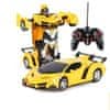 Auto Robot Transformers 2v1 dálkové ovládání R/C Světlo Zvuk Drift Žlutá