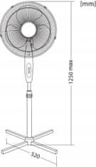 Kanlux Stojanový ventilátor šedý 3 režimy 45W