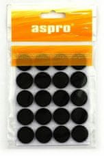Samolepicí plstěné podložky černé fi 28 mm 12 ks.