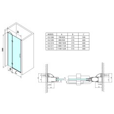 Gelco LEGRO sprchové dveře do niky 1100mm, čiré sklo GL1211 - Gelco