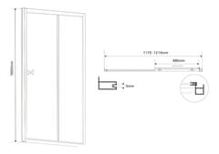 AQUALINE AMADEO obdélníkový sprchový kout 1200x900 mm, L/P varianta, sklo Brick BTS120BTP90 - Aqualine