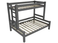 eoshop Patrová postel s rozšířeným spodním lůžkem 8X8 06B (Barva dřeva: barva šedá, Rozměr: 80/120 x 200 cm, Varianta: vlevo)