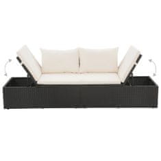 Vidaxl Zahradní postel černá 195 x 60 cm polyratan