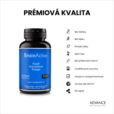 Advance nutraceutics ADVANCE BrainActive 60 kapslí - paměť, soustředění, energie