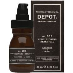 DEPOT No.505 Leather&Wood olej na vousy, vůně kůže&ampdřevo, 30ml