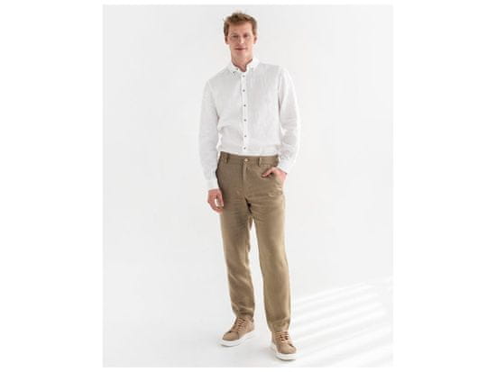 Magic Linen Pánské lněné kalhoty SOGLIO v barvě sušeného mechu Velikost: L