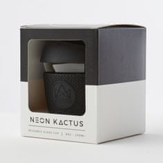 Neon Kactus Skleněný hrnek na kávu - černý