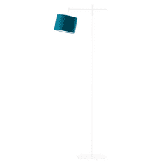 LYSNE.PL Nastavitelná stojací lampa s ramenem SERES, bílý rám, námořní modrá