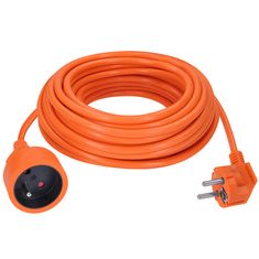 Solight  Prodlužovací kabel 230V/10A - 10m, 1 zásuvka, 3 x 1mm, IP20, oranžový
