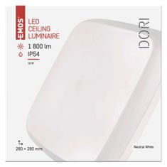 Emos LED svítidlo DORI 28 x 28 cm, 18 W, neutrální bílá, IP54