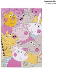 CurePink Kreativní set Peppa Pig|Prasátko Peppa: Přátelé (omalovánky, pastelky, samolepky, blok|22 x 32 cm)