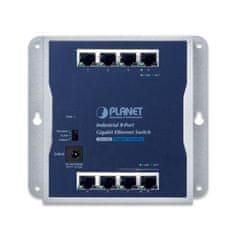 Planet průmyslový plochý switch 8x 1Gb, 12VDC, IP30, -20/60st, fanless