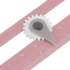 Northix Multifunkční pravítko s otočným kompasem - růžové 