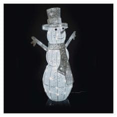 Emos LED vánoční sněhulák ratanový, 82 cm, vnitřní, studená bílá, časovač