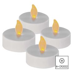 Emos LED dekorace – čajová svíčka maxi, bílá, CR2032, vnitřní, vintage, 4 ks