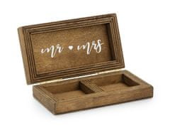 PartyDeco Krabička dřevěná na snubní prsteny 10x5,5cm