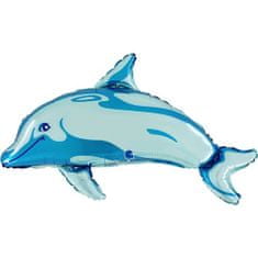 Grabo Delfín modrý 34"/86cm fóliový balónek nafukovací