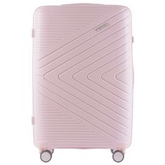 Wings Cestovní kufr Wings L, polypropylen, bílá růžová