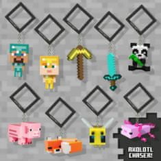 CurePink Přívěsek na klíče Minecraft: Buddies figurky Blindbox (4 cm)