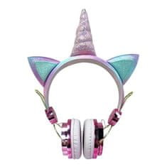 Netscroll Bezdrátová dětská sluchátka s vzhledem jednorožce, UnicornBuds