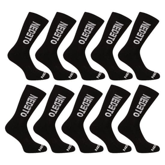 Nedeto 10PACK ponožky vysoké černé (10NDTP001-brand)