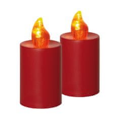 HomeLife Elektrická svíčka s plamenem 2 ks červená, sada 2 ks včetně baterií 4x AA