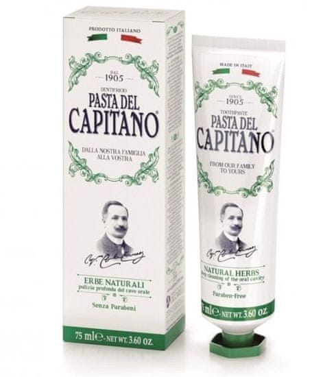 Pasta Del Capitano 1905 NATURAL HERBS - premium zubní pasta bylinná s mikrogranulemi 75 ml