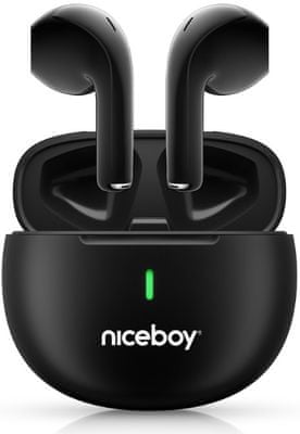  Bluetooth sluchátka niceboy hive pop beans handsfree mikrofon skvělý zvuk dlouhá výdrž na nabití odolná vodě lehká konstrukce 