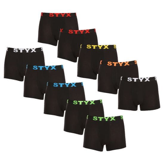 Styx 10PACK pánské boxerky sportovní guma černé (10G9601)