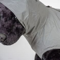 Duvo+ sportovní prší plášť z reflexní látky pro psy XL 70cm šedý