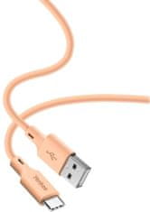 Yenkee kabel YCU 315 OE SILIC USB-A - USB-C, USB 2.0, 1.5m, oranžová