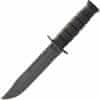 KB-1211 Black Fixed Blade Utility Knife Leather Sheath, str edge
