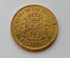 INTEREST Zlaté 2 Peso 1868 - Isabella II. Hodně vzácná RRR.