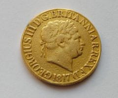 INTEREST Zlatý - 1 Sovereign 1817 Velká Británie. Jiří III. Hodně vzácný.