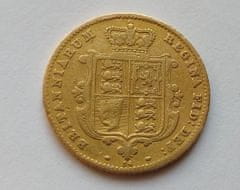 INTEREST Zlatý 1/2 Sovereign / Půl Libra 1866 - Mladá Victoria.