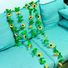 Netscroll Umělý slunečnicový věnec s přírodním vzhledem, 2 ks, GarlandSunflower