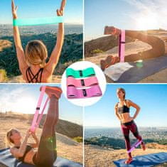 Netscroll 3-dílná sada elastických pásků pro cvičení a fitness, elastické pásy na cvičení hýždí a nohou, 3 pásy různých stupňů obtížnosti + sáček, pro začátečníky i profesionály, ExerciseBands